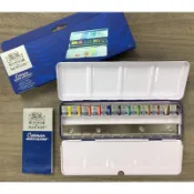 藝城美術~牛頓塊狀水彩 Winsor&Newton Cotman 溫莎牛頓 水彩 12色/24色 塊狀鐵盒裝