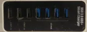 二手 BROWAY 極速 USB3.0 4埠HUB 集線器(含3埠USB智能充電(初步測試上電有反應狀況如圖當報帳零件品