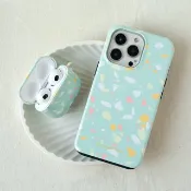 霧綠色水磨石 iPhone 18 pro/17/16/15/14/13 MagSafe 磁吸手機殼