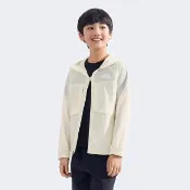 【The North Face】北面兒童米白色DWR防潑水防曬可打包式連帽外套｜8C0SQLI