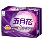 五月花蓬厚柔三層抽取衛生紙100PC抽 x 24包 【萬家福】