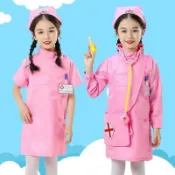 淘淘屋百貨商場 兒童醫生服女孩護士服幼兒園醫生工作服套裝白大褂服裝六壹演出服[萌寶童裝]可開發票