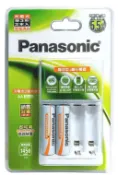 @淡水無國界@ Panasonic 電池充電器 快速充電器 充電組 四槽鎳氫充電電池充電器 3號/4號電池2入套裝組