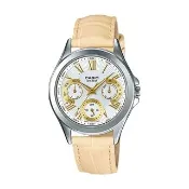 【CASIO 卡西歐】氣質錶款推薦_三眼計時皮革女錶(LTP-E308L)