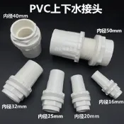 PVC上下水直通水箱水桶內外絲對卡固定接頭周轉箱帆布魚池穿板直