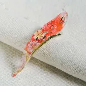千櫻花火,鏤空鑲鑽,鳥嘴夾-紅