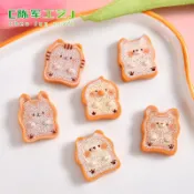 卡通食玩小動物吐司樹脂配件批發 手工diy材料包配飾手機殼冰箱貼