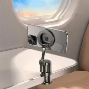 【YOLU】360度旋轉磁吸手機支架 強力吸附摺疊支架環 可調角度直播追劇桌面支架 汽車用中控手機架(Magsafe)