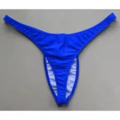 展示蝴蝶臀凹凸倉設計窄褲邊一點六公分男子健美比賽三角褲丁字褲