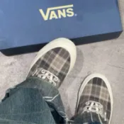 [unclev1966] 代購 VANS PREMIUM AUTHENTIC 44 灰色 格子 千鳥紋 學院風 滑板鞋
