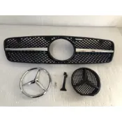 DY汽車精品 賓士 BENZ W203 前期 後期 適用 單槓 單線 亮黑 鋼琴黑 水箱護罩 水箱罩