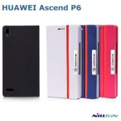 ＊PHONE寶＊ NILLKIN HUAWEI Ascend P6 新皮士簡系列 側翻可立式皮套 -現貨嫣紅