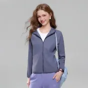 【GIORDANO 佐丹奴】女裝涼感防曬彈力素色連帽外套(多色任選)