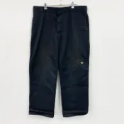 【DOKODEMO】Dickies 雙膝工作褲，拉鍊門襟，黑色（古著）