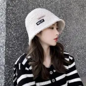 台灣現貨【doudou製品】帽子女秋冬毛絨漁夫帽時尚ins顯臉小水桶帽網紅百搭保暖日系盆帽