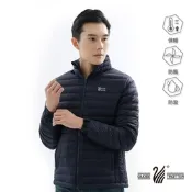 【遊遍天下】男款防潑水防風保暖立領90%羽絨外套GJ22001丈青