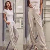 【STL】韓國瑜伽 URBAN Semi Wide Pants 女 運動機能 直筒 寬鬆 落地 長褲 彈性 快乾(Ivory奶油白)