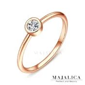 Majalica純銀戒指925純銀尾戒魅力綻放單鑽女戒 戒指疊戴 鍍白金/玫瑰金/黃K金 PR21016