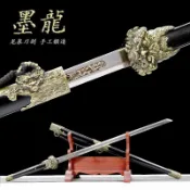 【幹將】龍泉刀劍龍王黑檀手柄純手工鍛打一體唐橫刀直刀高檔擺件工藝收藏品 影視道具 未開刃