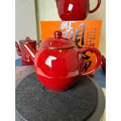 現貨～莊垂仁國家級工藝美術師作品 原礦鐵胎土美人壺 朗紅故宮紅
