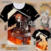 幻之空 Love Live 前面/背面雙圖  妮可 南小鳥 真姬 黑色牛奶絲衣服 痛衣  動漫 痛T 恤 全彩短袖