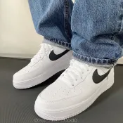 S.G NIKE AIR FORCE 1 07 CT2302-100 小GD AF1 白底黑勾 荔枝皮 男女鞋 休閒鞋