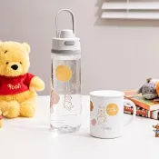 【THERMOS 膳魔師】獨家專售_小熊維尼甜甜圈篇彈蓋輕水瓶710ml+不鏽鋼真空杯350ml(TP4329WP+JDG-350WP)