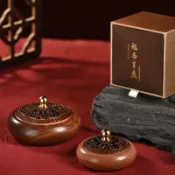 協貿國際日用品生活館 緬甸花梨緬花盤香爐仿古熏香爐家用室內爐供佛茶道香薰爐宣德爐