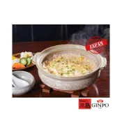 (店+)伴桌｜日本 銀峯 花三島耐熱深砂鍋 5.5號-0.7L ( 附蓋 GINPO 沙鍋 深砂鍋 耐熱砂鍋 日本製 萬古燒 )