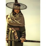 🔥臺灣熱賣🔥竹編古風黑紅色俠客斗笠帽男女古裝武俠拍攝道具兒童舞蹈表演竹帽