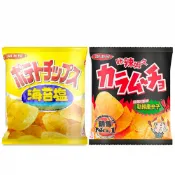 (店+)【小麥購物】卡辣姆久(餅乾 零食 點心 勁辣 唐辛子 海苔 洋芋片 湖池屋 薯片 海苔鹽)