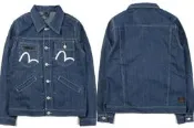 EVISU 福神 雙白M 斜口袋 原色 牛仔外套