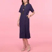 古典美 刺繡顯瘦八分洋裝【33106】茶禪服/中國風/國服/漢服/手染服/棉麻/亞麻/天然纖維