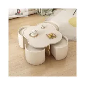 (店+)奶油風四葉草茶几新款客廳家用創意邊幾現代簡約設計網紅圓形茶桌