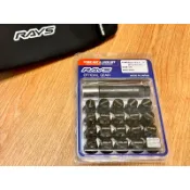 [B&A Motor]正廠日本製 Rays 17HEX M12 P1.25 和 P1.5 鋼製防盜螺絲螺帽(黑色)