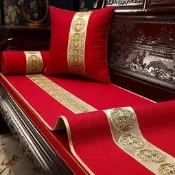 【可開發票】中式紅木沙發坐墊蓋布紅色防滑羅漢床墊沙發巾實木沙發墊蓋巾