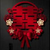 💖限時特惠💖結婚禮專用喜字貼 婚房佈置 裝飾大門 入戶門 臥室門 立體囍字 貼紙套裝 婚房婚礼布置装饰套装 房间布置