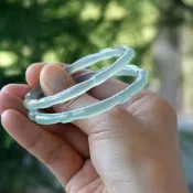 【熱賣】青綠冰透淺綠玉髓手鐲竹節高女款纖細竹子節節高瑪瑙鐲子輕奢玉鐲