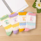 🌸Ivy Shop韓國襪子🌸《💯韓國製》多巴胺色系 波浪邊草莓蛋糕 小腿襪 中筒襪