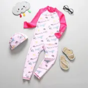 喜挖2店 【喜挖】韓國版兒童泳衣女童長袖長褲防曬保暖運動連身潛水服水母衣泳裝潮