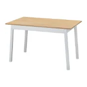 【IKEA 宜家家居】PINNTORP 桌子，淺棕色/染白色 松木，125x75 公分