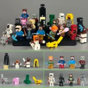 【整套販售】24款 麥塊積木人偶 創世神Minecraft 骷髏 末影人 苦力怕 史蒂夫 爬行者 迷你拼裝人偶 益智玩具