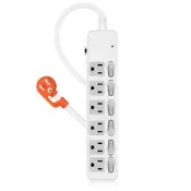 【九乘九】PowerSync六開六插防雷擊延長線-白色1.8M/2.7M/4.5M