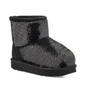 【UGG】雪靴 童鞋 靴子 毛毛靴 Classic Mini Mirror Ball 黑色 UG1143708KBLK