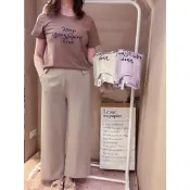 [MD瑪奇朵朵] 台灣現貨實拍 隔日到貨 圓領百搭英字彈力棉質上衣 韓國T 百搭 韓版 修飾身型 親膚 高品質 天天出貨