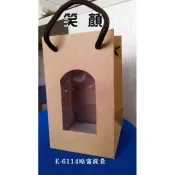 6114牛皮紙貼窗手提袋開窗紙袋酒袋手提紙袋禮品袋果醬罐袋開窗紙提袋小酒袋手提果醬罐紙袋果醬提罐袋乳液罐包裝盒壓瓶盒
