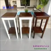 雙色花架 鄉村風實木雙層方形白色花台架小茶几電話桌置物架邊桌邊几玄關桌風水財位聚寶盆水晶洞 促銷款式【歐舍傢居】