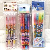 （現貨）正版授權Tsum Tsum/粉紅佩佩豬/波力poli四入彩虹筆 文具組合