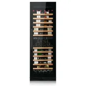 秀翔電器SS3C 8/10前贈手工白酒杯+收納盒 DIVIN DV-636DK (105-114瓶) 曜黑無邊框玻璃門雙溫葡萄酒櫃