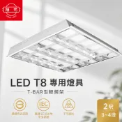 【旭光】LED T8 輕鋼架 含燈管 2呎 3燈/4燈 單筆最多2盒｜T-BAR 吸頂 嵌入｜白光 辦公室 教室 節能
